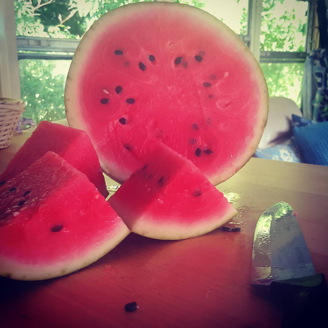 First perfect watermelon of the season. Follow me on Instagram. 